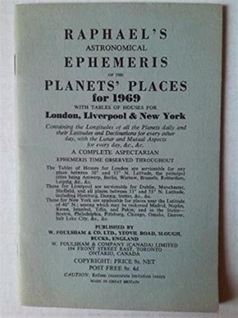 Book cover of: Raphael's Astronomical Ephemeris. By: Edwin Raphael