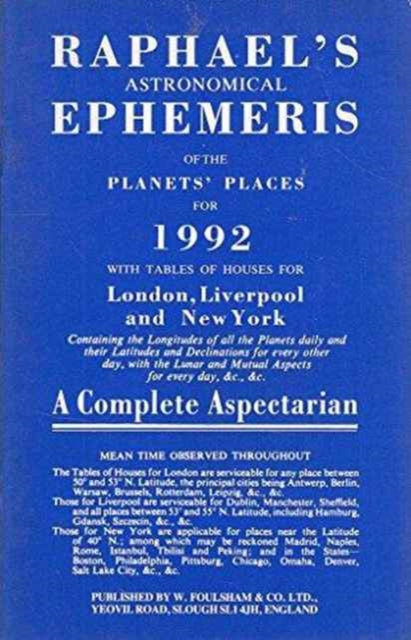 Book cover of: Raphael's Astronomical Ephemeris of the Planets' Places. By: Edwin Raphael