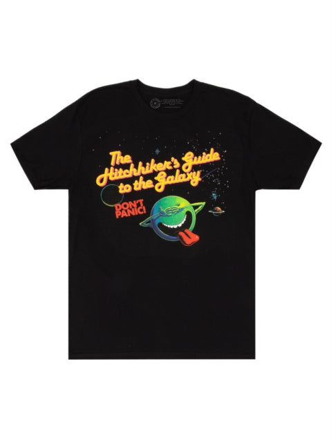 Book cover of: Hitchhiker's Guide to the Galaxy Black Unisex T-shirt X-large