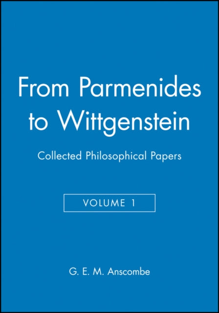 Book cover of: From Parmenides to Wittgenstein, Volume 1