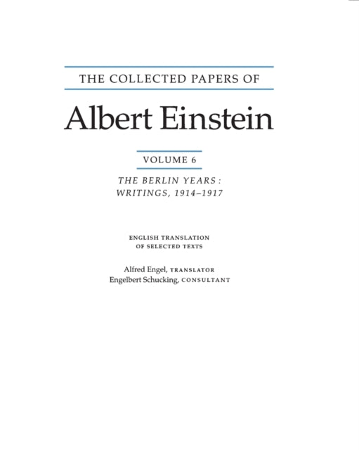 Book cover of: Collected Papers of Albert Einstein, Volume 6 (English). By: Albert Einstein