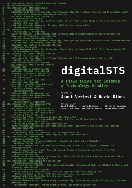 Book cover of: digitalSTS. By: Janet Vertesi