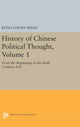 Book cover of: History of Chinese Political Thought, Volume 1. By: Xiao, Gongquan
