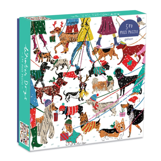 Book cover of: Winter Dogs 500 Piece Puzzle. By: GALISON
