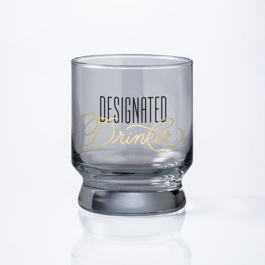 Book cover of: Designated Drinker Lowball Glass. By: Brass Brass Monkey
