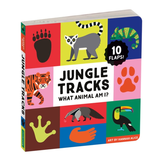 Book cover of: Jungle Tracks Lift-the-Flap Board Book. By: Mudpuppy