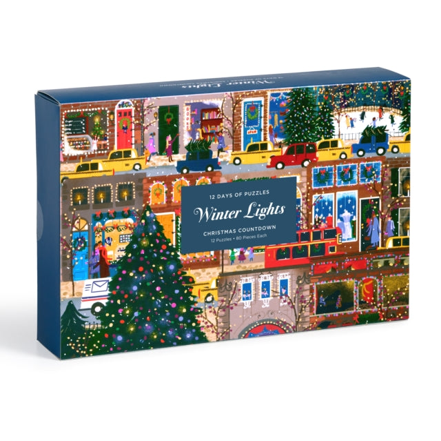 Book cover of: Joy Laforme Winter Lights 12 Days of Puzzles Holiday Countdown