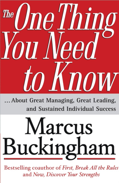 Book cover of: One Thing You Need to Know