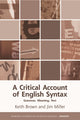 Book cover of: Critical Account of English Syntax. By: Keith Brown