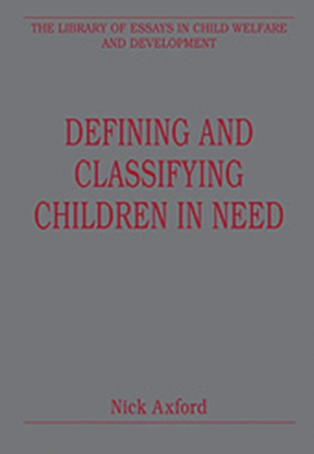 Book cover of: Defining and Classifying Children in Need
