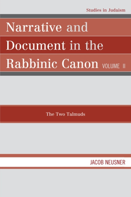 Book cover of: Narrative and Document in the Rabbinic Canon