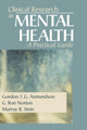 Book cover of: Clinical Research in Mental Health. By: Gordon J G Asmundson