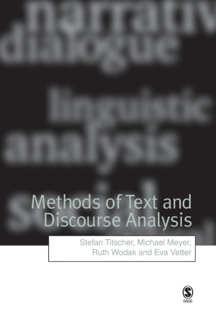 Book cover of: Methods of Text and Discourse Analysis. By: Stefan Titscher