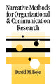 Book cover of: Narrative Methods for Organizational & Communication Research