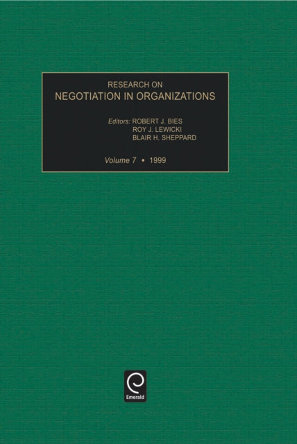 Book cover of: Research on Negotiation in Organizations