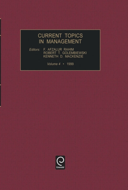 Book cover of: Current Topics in Management