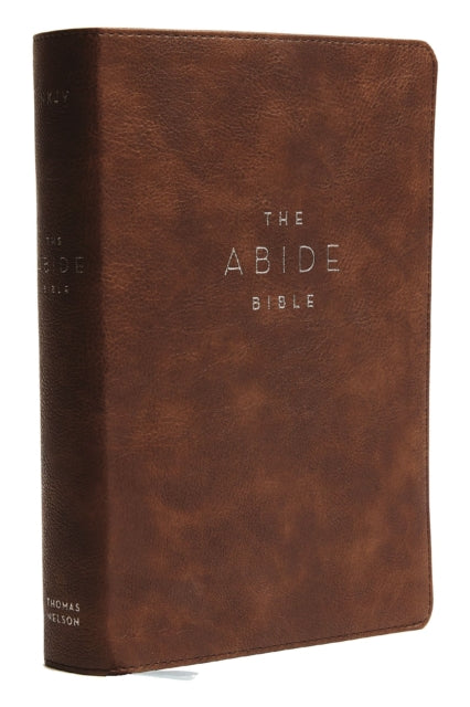 Book cover of: NKJV, Abide Bible, Leathersoft, Brown, Red Letter, Comfort Print. By: Taylor University Taylor University Center for Scripture Engagement