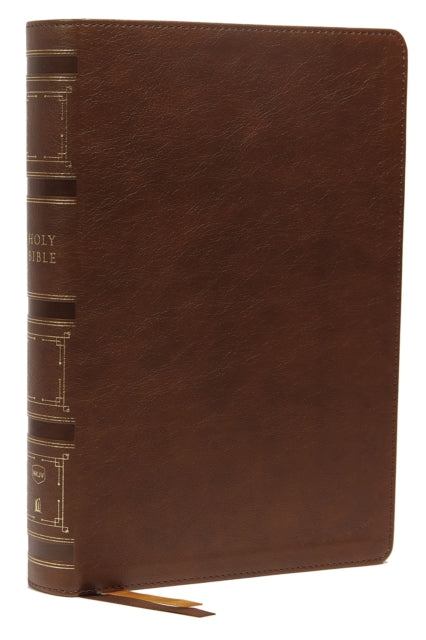 Book cover of: NKJV, Single-Column Wide-Margin Reference Bible, Leathersoft, Brown, Red Letter, Comfort Print. By: Thomas Thomas Nelson