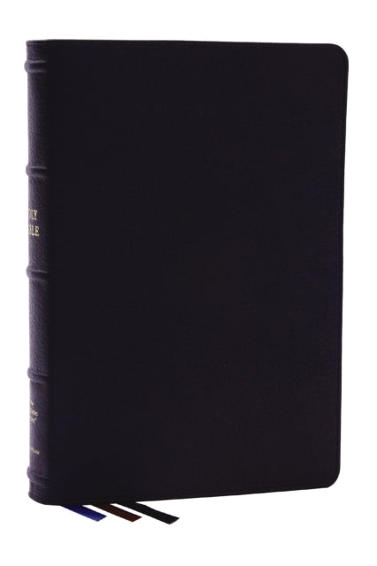 Book cover of: NKJV, Large Print Thinline Reference Bible, Blue Letter, Maclaren Series, Genuine Leather, Black, Comfort Print. By: Zondervan Publishing Company