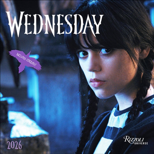 Book cover of: Wednesday 2026 Wall Calendar (Includes Stickers)