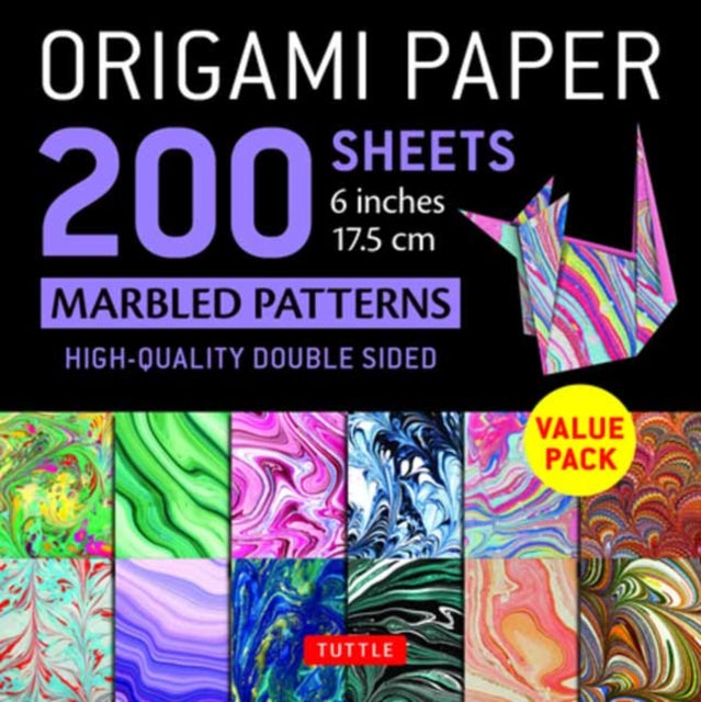 Book cover of: Origami Paper 200 sheets Marbled Patterns 6" (15 cm). By: Tuttle Publishing