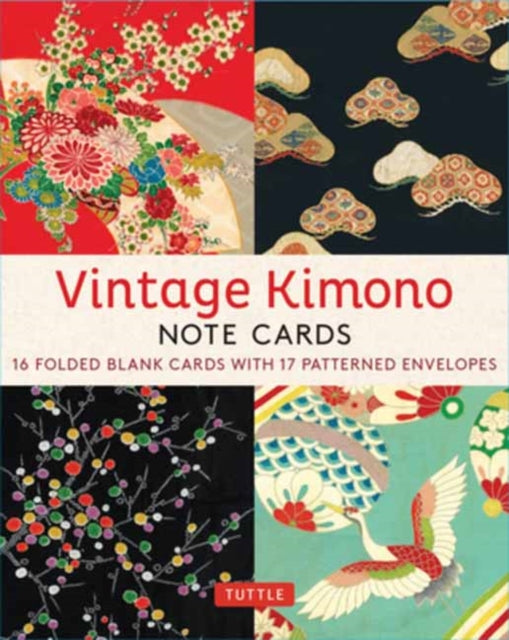 Book cover of: Vintage Kimono, 16 Note Cards. By: Tuttle Tuttle Studio