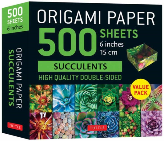 Book cover of: Origami Paper 500 sheets Succulents 6" (15 cm). By: Tuttle Tuttle Studio