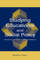 Book cover of: Studying Educational and Social Policy. By: Ronald H. Heck