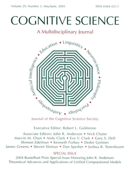 Book cover of: 2004 Rumelhart Prize Special Issue Honoring John R. Anderson. By: Robert Goldstone