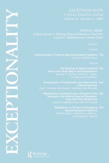 Book cover of: Critical Issues in Training Special Education Teachers. By: Laurie U. deBettencourt