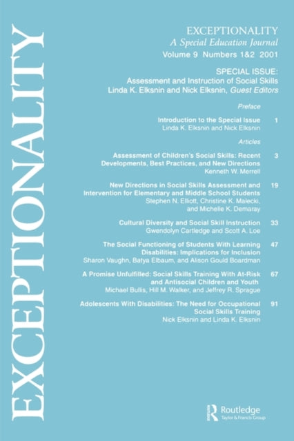 Book cover of: Assessment and Instruction of Social Skills