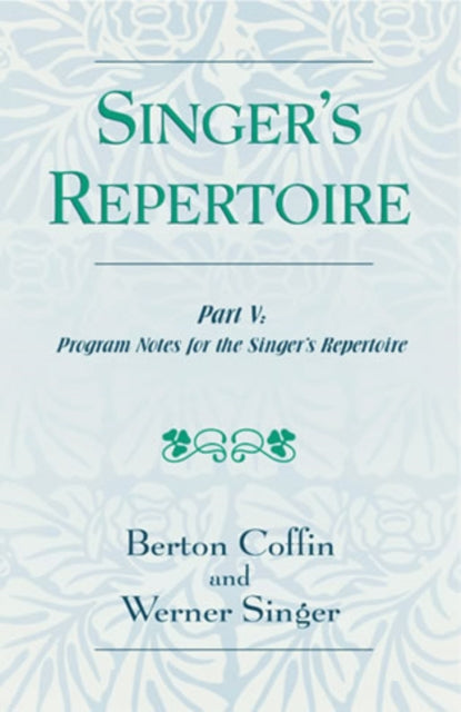 Book cover of: Singer's Repertoire, Part V. By: Coffin Berton