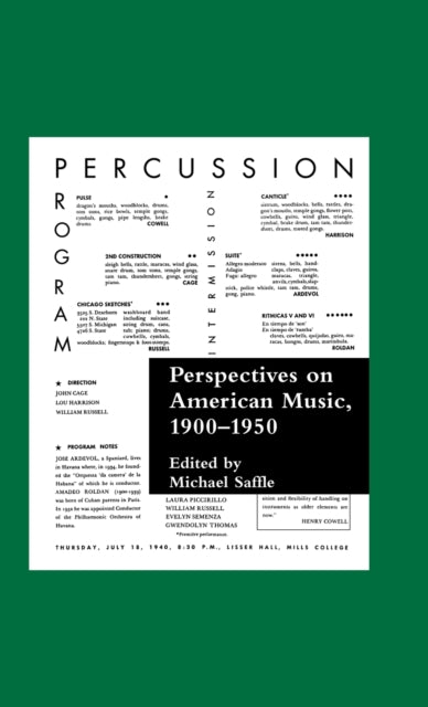 Book cover of: Perspectives on American Music, 1900-1950. By: Michael Saffle