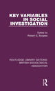 Book cover of: Key Variables in Social Investigation. By: Robert Burgess