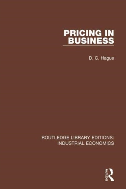 Book cover of: Pricing in Business. By: Douglas Hague