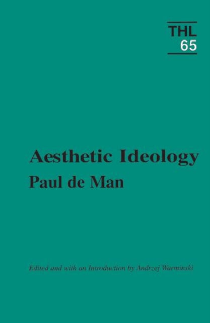 Book cover of: Aesthetic Ideology. By: Paul de Man