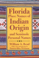 Book cover of: Florida Place Names of Indian Origin and Seminole Personal Names