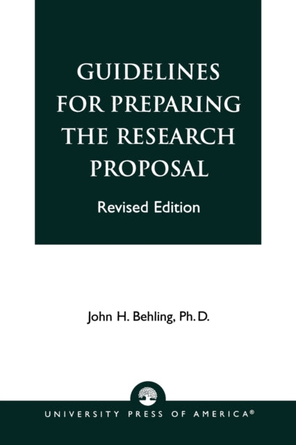 Book cover of: Guidelines for Preparing the Research Proposal