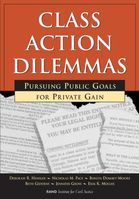 Book cover of: Class Action Dilemmas. By: Deborah Hensler