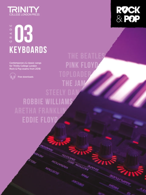 Book cover of: Trinity College London Rock & Pop 2018 Keyboards Grade 3. By: Hal Leonard Corp.