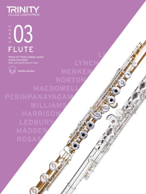 Book cover of: Trinity College London Flute Exam Pieces from 2023: Grade 3