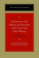 Book cover of: "An Estimate of the Manners and Principles of the Times" and Other Writings. By: John Brown