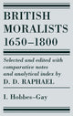 Book cover of: British Moralists: 1650-1800 (Volumes 1). By: D. D. Raphael