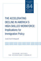 Book cover of: Accelerating Decline in America's High–Skill – Implications for Immigration Policy. By: Jacob F Kirkegaard
