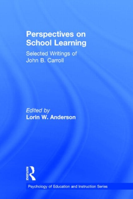 Book cover of: Perspectives on School Learning. By: L. W. Anderson