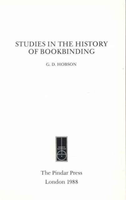 Book cover of: Studies in the History of Bookbinding