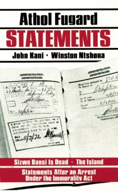 Book cover of: Statements. By: Athol Fugard