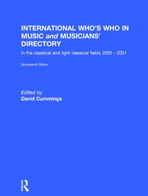 Book cover of: International Who's Who in Music. By: David M. Cummings