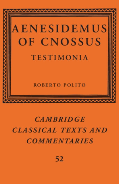 Book cover of: Aenesidemus of Cnossus. By: Roberto Polito