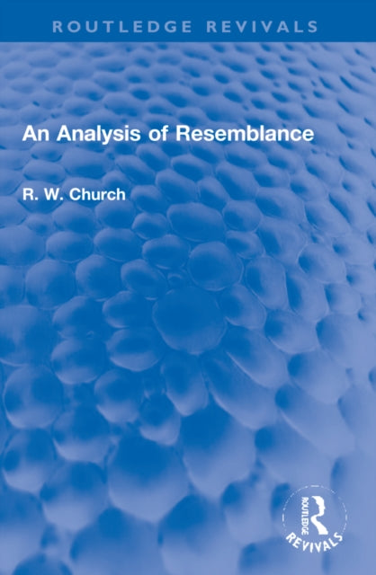 Book cover of: Analysis of Resemblance. By: Ralph Withington Church